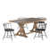 Warner Concrete Veneer Top Dining Table And Low Back Windsor Chairs Set - Stripe Concrete Veneer Top Table And 4 Finish Chairs