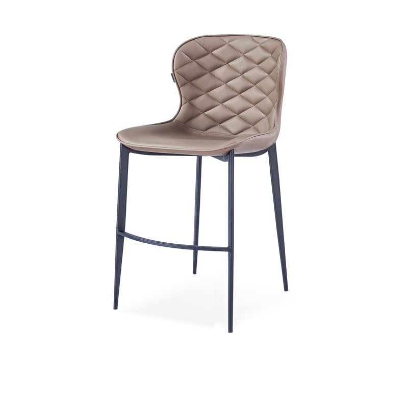 Albert Upholstered Counter Stool, Taupe, Black, Counter Stool (24” Seat Height)