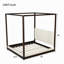 Wood Queen Size Canopy Platform Bed With Upholstered Headboard, Espresso Frame+White Fabric-995136826-995136804