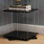 Black Four-Tier Rotating Glass Display Case, Remote-Controlled Light Strip, Adjustable Cabinet Legs, Suitable For Multiple Scenarios Including Living Room And Kitchen.