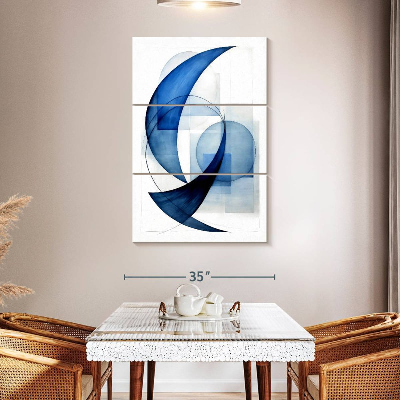 Avery Dynamic Blue Circles II, 50" H x 32" W