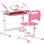 Ensemble de bureau et de chaise pour enfants Zoomie, ensemble de bureau et de table d'étude réglable en hauteur avec tiroir, fente pour stylo, bureau inclinable, crochet