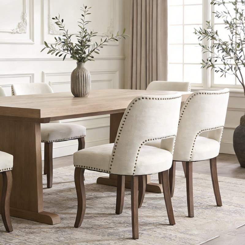 Wooden Dining Chairs Set, Beige