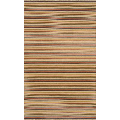 Tapis brun en laine City noué à la main