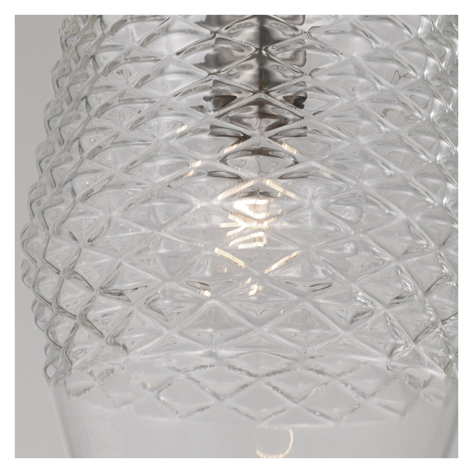 Single Light Glass Dimmable Pendant, Brushed Nickel