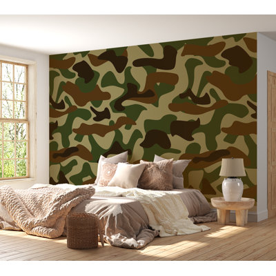 Premium Peel & Stick Wall Mural - Camouflage Pattern