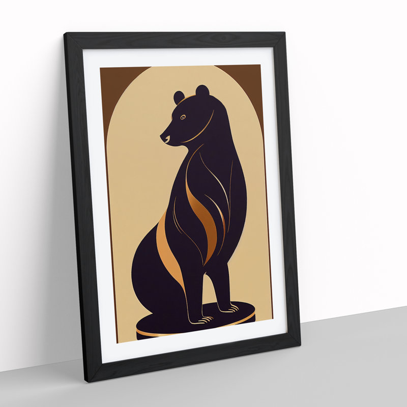 Bear No.3 - Single Picture Frame Print, Black Framed, 46cm H x 34cm W x 2cm D