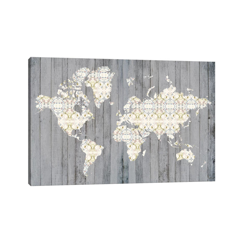 Flower Map I by Jennifer Goldberger - Wrapped Canvas Print, 20.32 cm H x 30.48 cm W