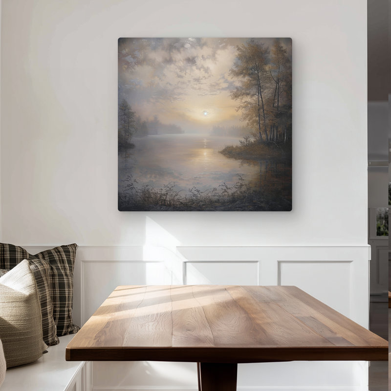 Misty Sun - Gray Metal Print for Stylish Home Decor