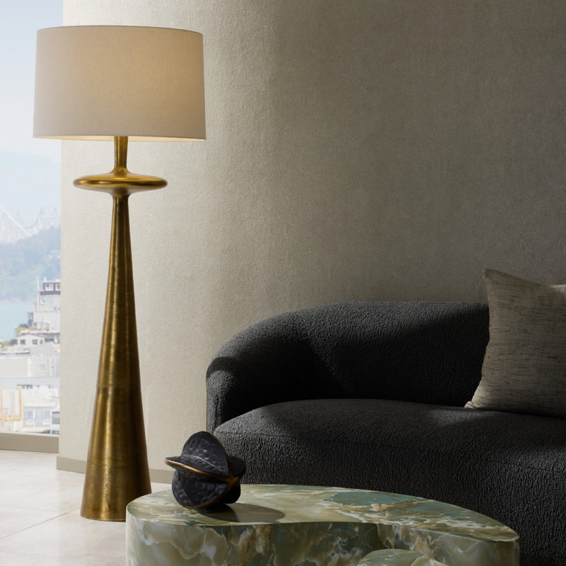 Putney Floor Lamp, Antique Brass
