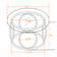 Modern Round Glass Top Coffee Table with Circular Metal Frame, Contemporary Accent Centre Table for Living Room, Office, and Lounge-133089138