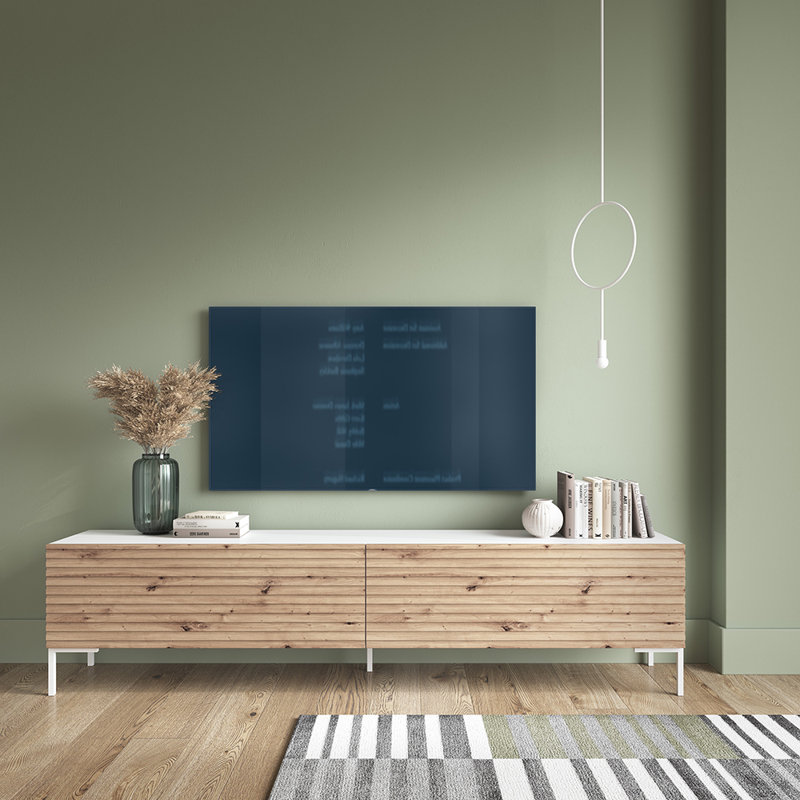 Alsey TV Stand for TVs up to 60", White/Brown