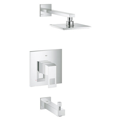 Robinet de baignoire et douche Eurocube® avec valve brute