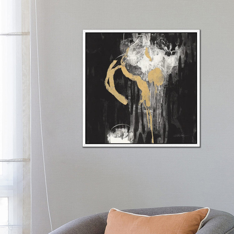 Golden Rain I BW by Silvia Vassileva - Gallery-Wrapped Canvas Giclée, White Framed, 66.04 cm H x 66.04 cm W