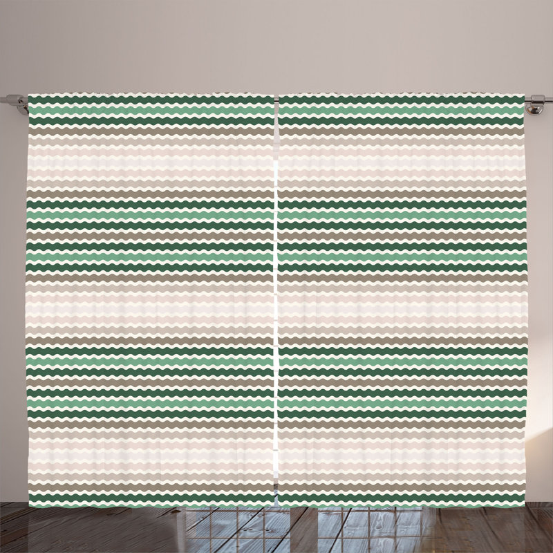 Polyester Semi Sheer Curtain Pair