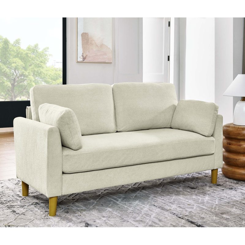 Modern Minimalist 2-Seater Sofa, Beige