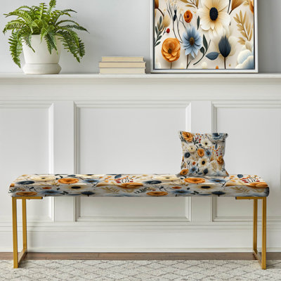 Banc rembourré or