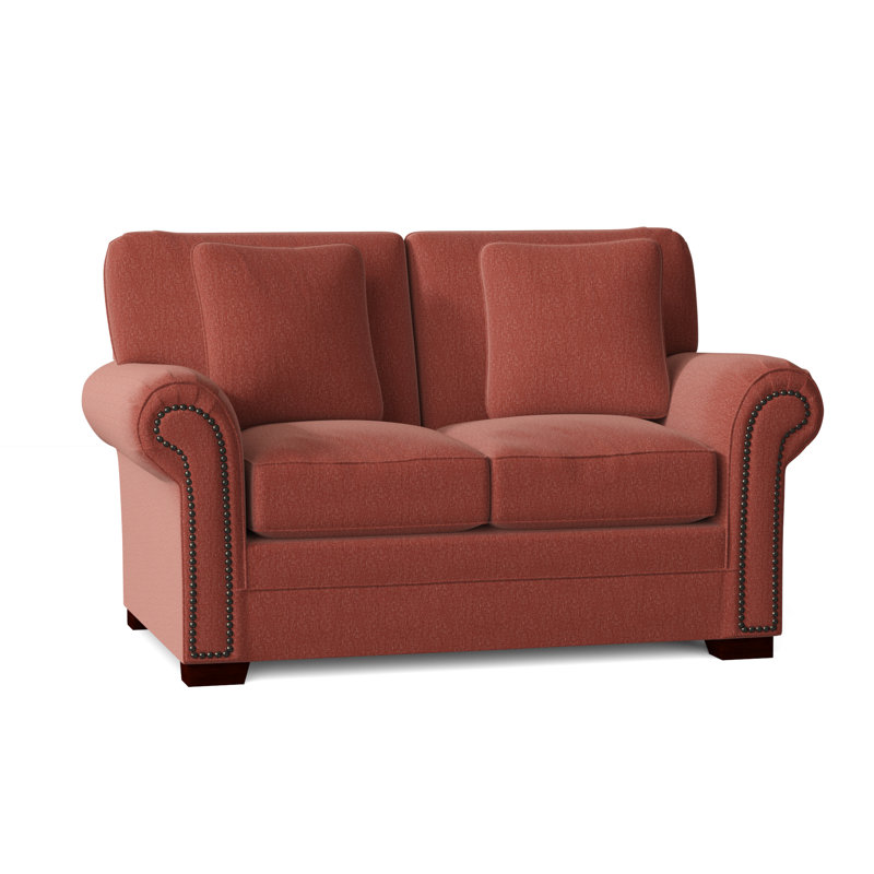 Adrena Loveseat, Craftwood 41 Light Gray Performance Chenille, Dark Brass, No