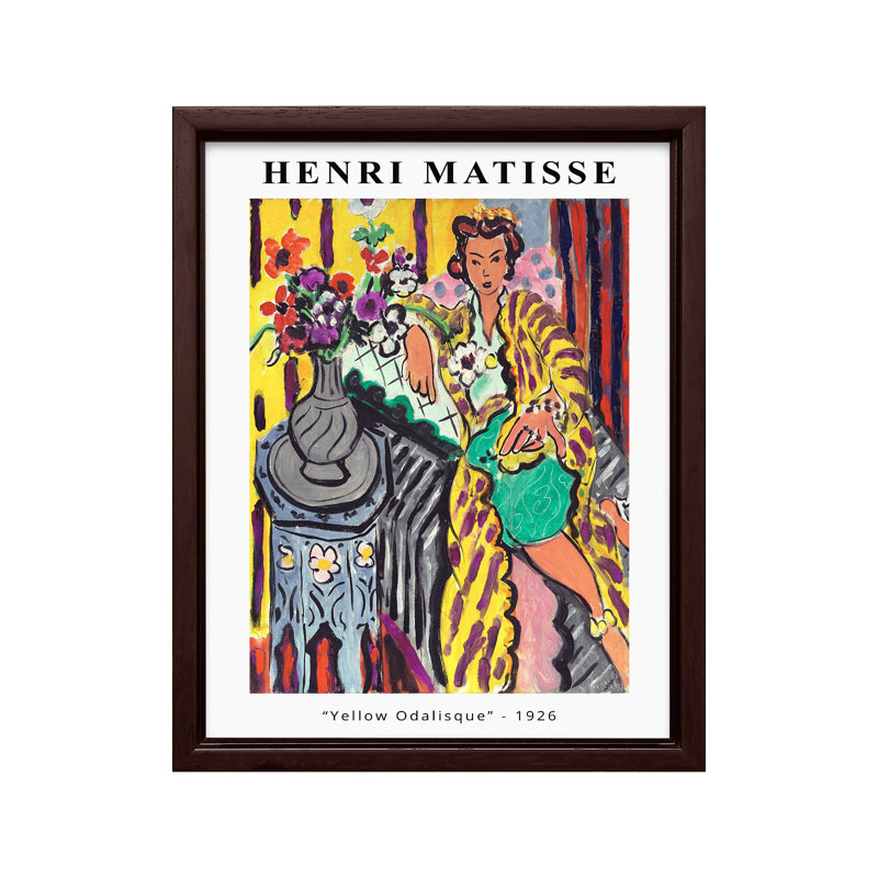 Henri Matisse - Odalisque jaune, Canevas, H 12 po x l 16 po, Encadrement brun