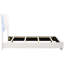 Twin Panel Bed Featuring White High Gloss, Led Lighting, Slat Detailing And Four Stable Support Blocks For Bedroom Aesthetics, 41.7 Inches Wide With Gloss Finish, Strong Members Use, 81 In Length-399813049