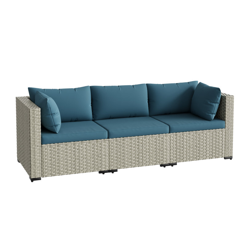 Ensemble de chaises d'extérieur en osier (ensemble de 2), Bleu lac