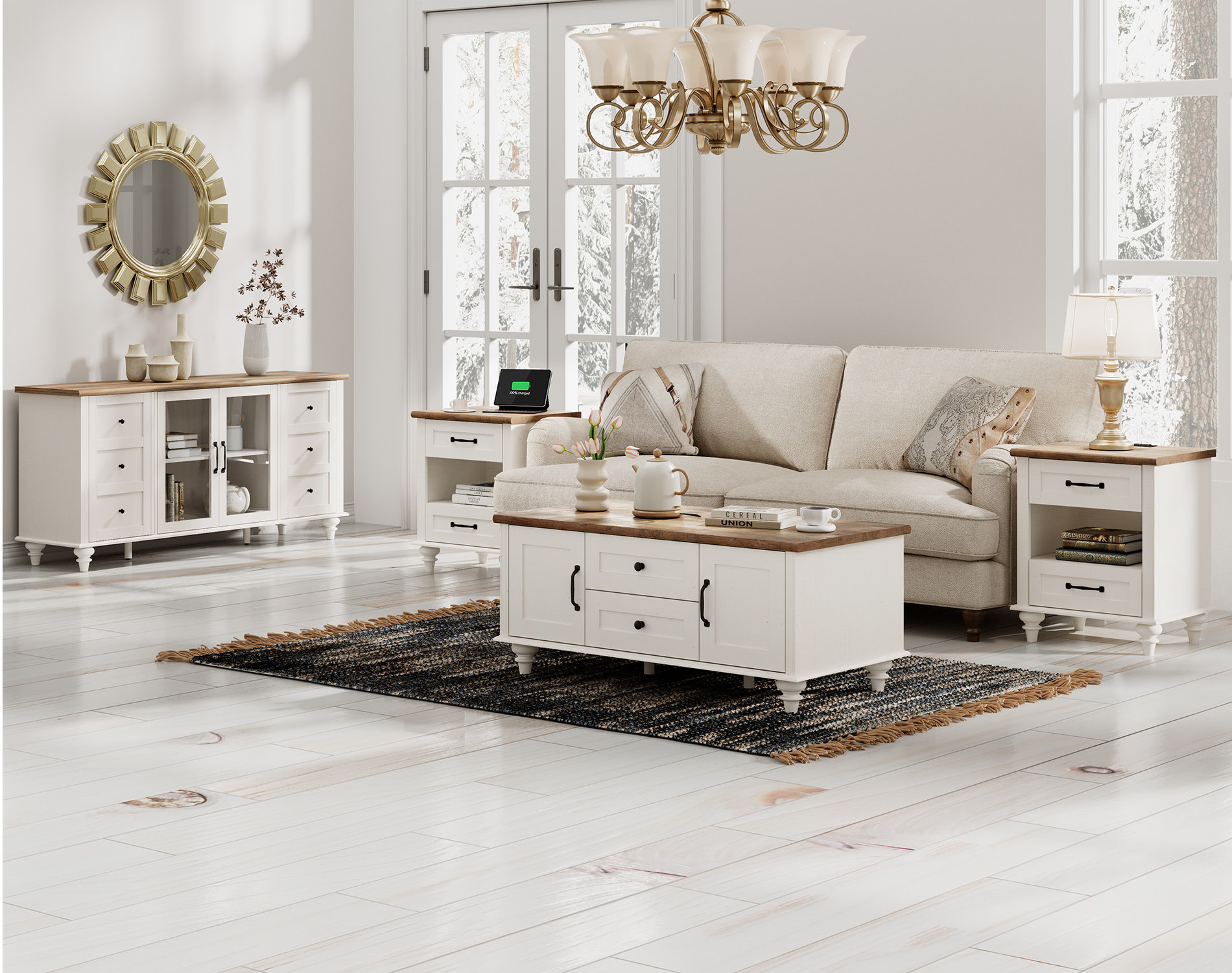 Alcott Hill 4 Piece Living Room Table Set Includes Modern Coffee