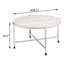 Table basse industrielle en chêne blanc et forme ronde de style industriel