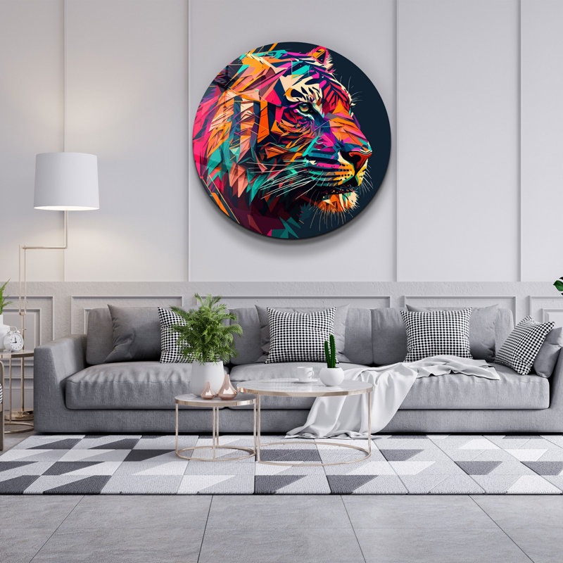Superbe peinture en verre trempé de 31,5 po x 31,5 po | 100% verre trempé, épaisseur: 0,16 pouce | Œuvre d'art imprimée aux UV pour la décoration de la maison, parfaite pour le salon ou le bureau, élégante et facile à accrocher