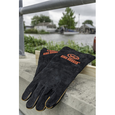 King Kooker 16″ Leather Outdoor Cooking Gloves