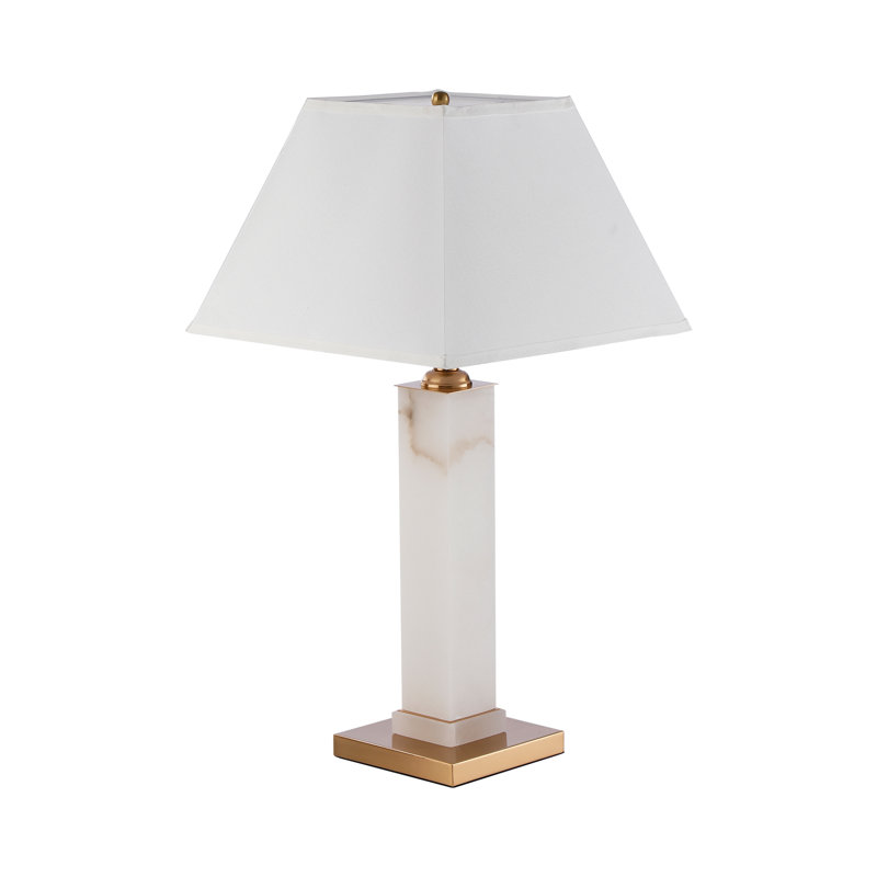 Sidnee Alabaster White/Gold Desk Nightstand Luxe Table Lamp
