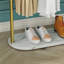 Portant à vêtements doré avec tablette, base en marbre pour chambre à coucher, salon, vestibule