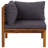 Corner Sofa Dark Grey Solid acacia wood Medium Modular 27.2" x 27.2" x 24.6"-190210394