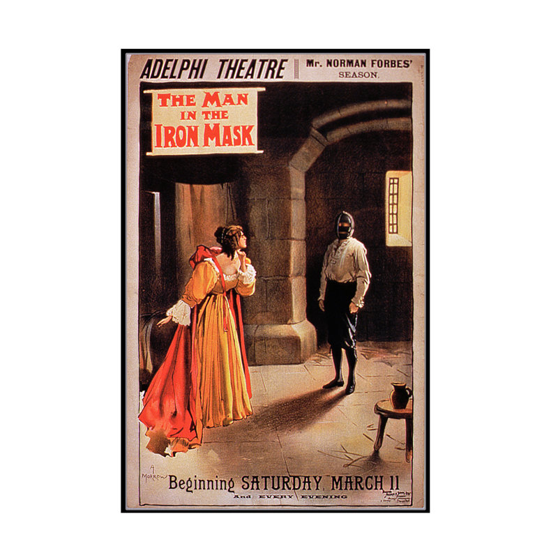 Albert Morrow, «The Man In The Iron Mask At The Adelphi Theatre», art sur toile, H 47 po x l 30 po
