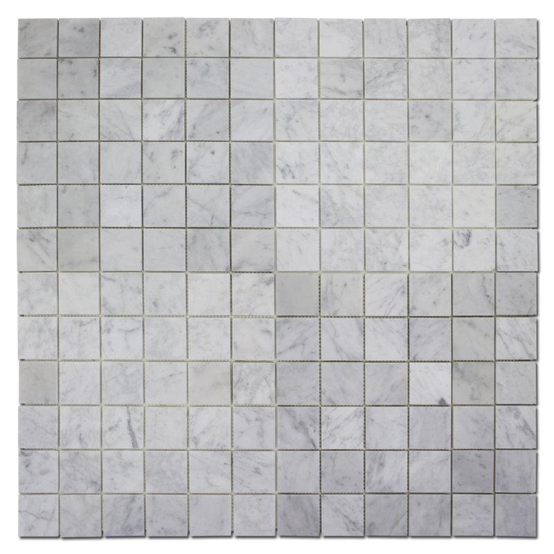 2" x 2" Marble Mosaic Wall & Floor Tile, Bianco Carrara
