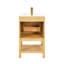 Meuble-lavabo pré-assemblé en bois de frêne de 20 po, tablette réglable, lavabo facile à nettoyer, pieds d'armoire amovibles, petits espaces de salle de bain blancs et compacts