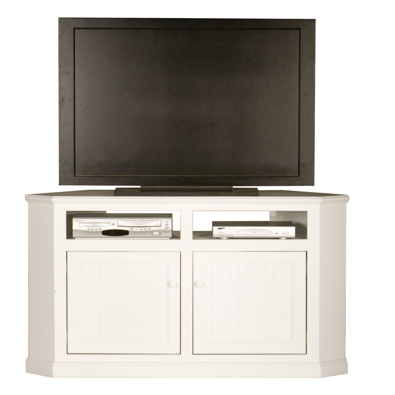 Wentzel Unfinished Corner for TVs up to 65", White, Wood