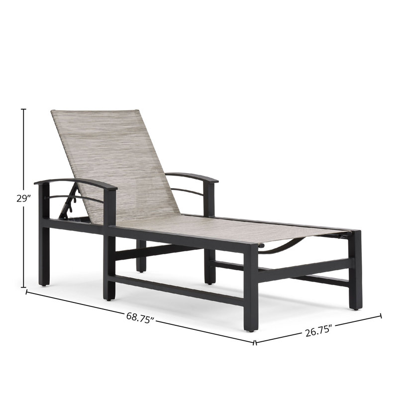 Outdoor Chaise Lounge, Gray Rush