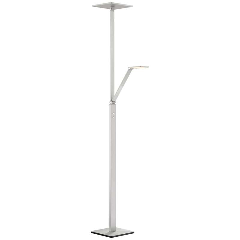 Tebbs 71.5'' Chiseled Nickel LED Torchiere Floor Lamp