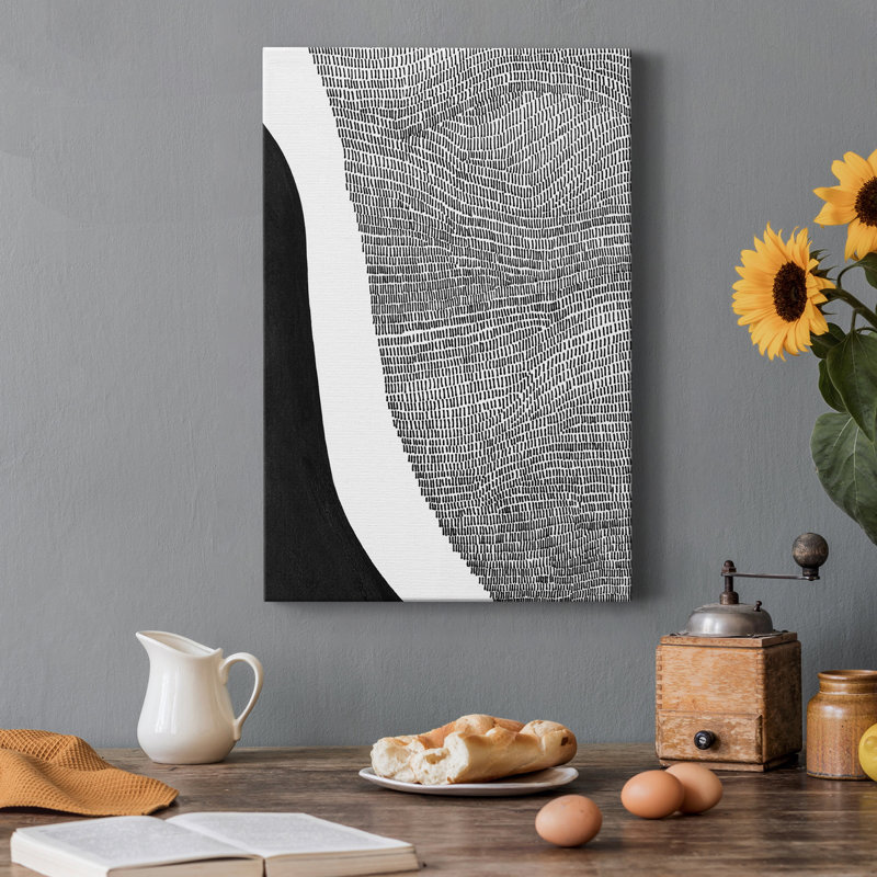 " Black & White Abstract I ", 12" H x 8" W x 1" D