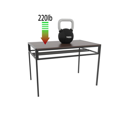 Ensemble de salle à manger rectangulaire 4 pièces, table de style industriel en bois avec casier à vin intégré