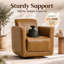 33" Wide Genuine Leather 360°Swivel Barrel Chair With Solid Wood Frame, No Assembly Required (Set of 2)-1427349598