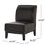 Fauteuil de chambre moderne brun, revêtement en cuir, l 34 po x P 24,5 po, H 33,61 po
