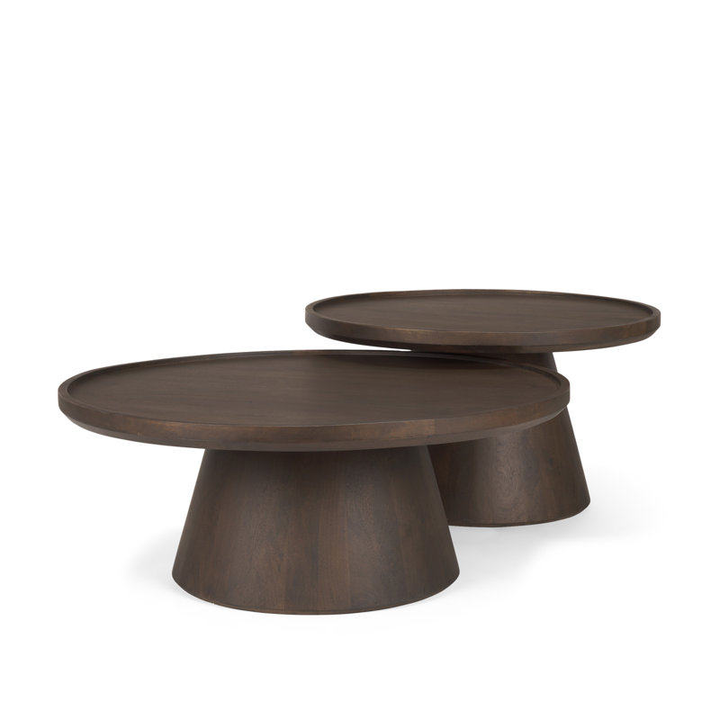 Tables basses gigognes en bois foncé foncé