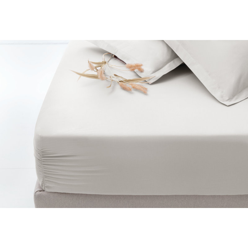 100% Cotton Fitted Sheet, Beige, King Fitted Sheet