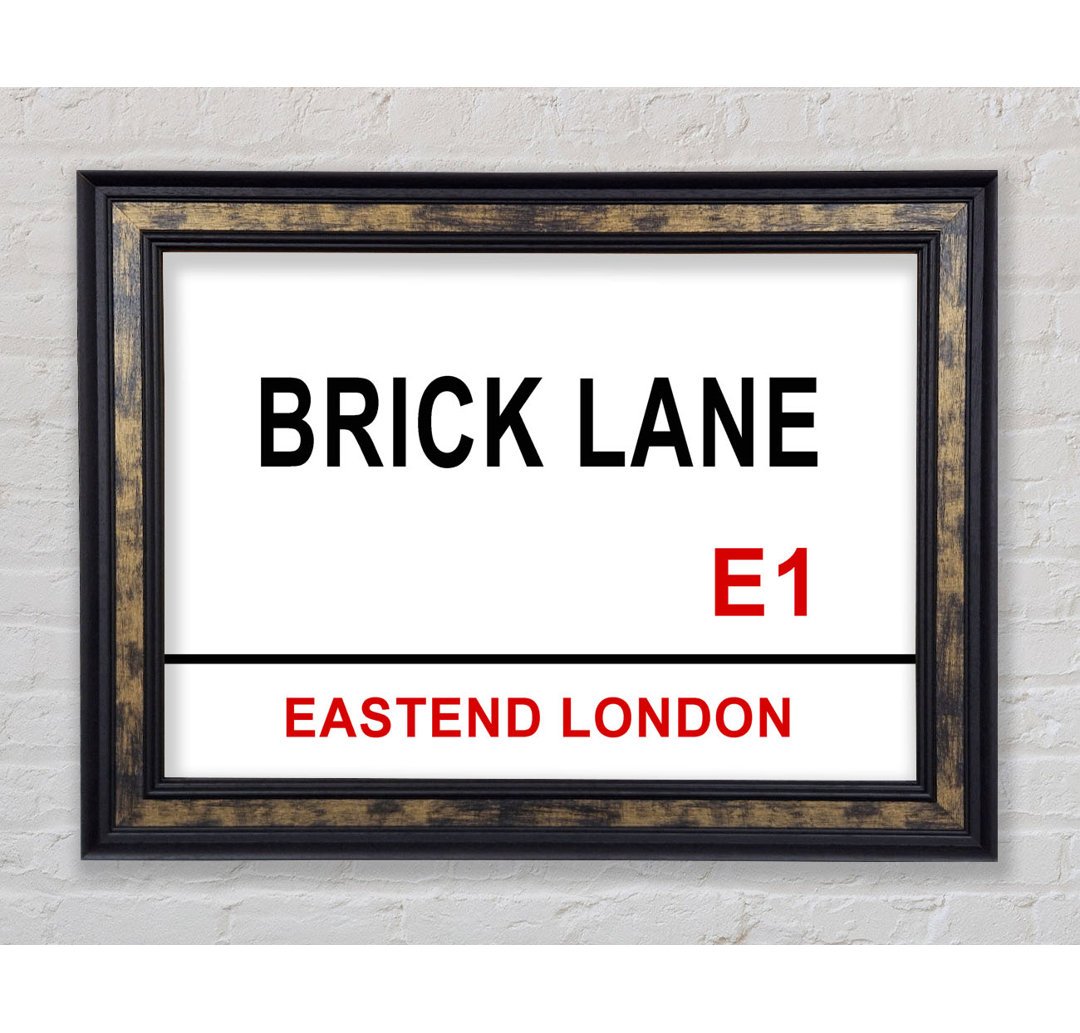 Brick Lane Signs - Einzelne Bilderrahmen Typografie