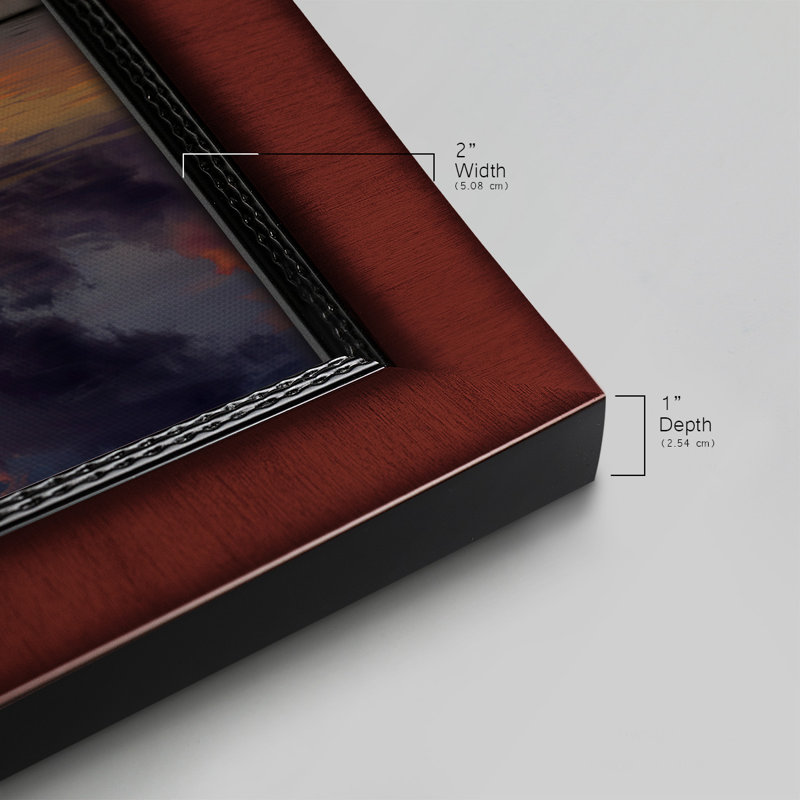 " Endless ", 21" H x 37" W x 2.5" D, Dark Brown Frame