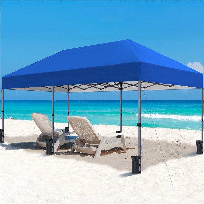 10 x 20 FT Pop-up Canopy with One-Push-To-Lock Setup Mechanism, Blue