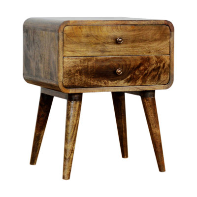 Table de chevet multifonctionnelle avec tiroir de rangement et plateau en bois massif