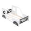 Lit plateforme simple en forme de voiture avec roulettes, cadre en bois de pin blanc pour tout-petits-200272279