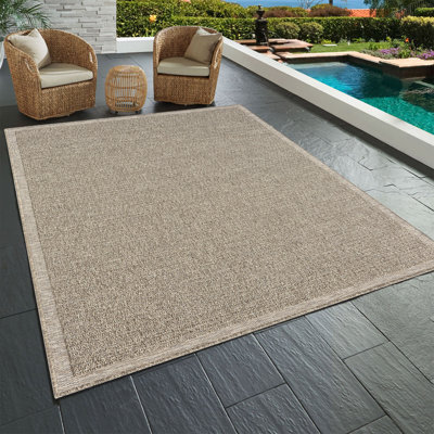 Tapis intérieur / extérieur brun clair / naturel imitation jute Guillot